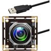 IFWATER Modulo fotocamera USB 5Megapixel 1944P 30fps Modulo fotocamera a colori con 185 gradi Autofocus Fisheye Lens Lightburn Webcam per Linux Mac OS Raspberry pi Ampiamente usato nel monitoraggio