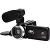 YFDGD Videocamera Digitale 4K UHD For Vlog 18X WIFI For Streaming Live HDMI Ruota Registratore LCD Touch Screen 48MP Scatta Nitida Fluida(16G SD Card,With Microphone)