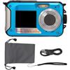 nikusaz Waterproof Underwater Digital Camera Full HD 2.7K 48MP 16X Zoom Dual Screens Red (Blue)