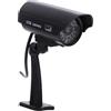 jojofuny Telecamera Simulata Cctv Nera, Plastica Abs, LED Rosso, Esterno | Aspetto Realistico, Staffa Regolabile Viti Incluse, Modello Wireless Pannello Solare, 2 Batterie Aaa