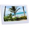 YPAPBHT Cornice digitale multifunzionale da 10,1 pollici: scorre video, foto e musica; Adatto for uso commerciale e domestico.(White)
