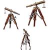 Nautical Replica Hub TELESCOPO MARITTIMO ANTICO IN OTTONE CON SUPPORTO IN LEGNO
