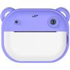 Qerwsdty Fotocamera per Stampa Bambini 1080P Doppia Fotocamera Fotocamera Stampabile One-Touch da 240 MP con 2 Rotoli di Carta da Stampa 57x25 mm Viola