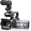 AUBEST Videocamera, Videocamera UHD 4K con zoom digitale 18X, registratore for fotocamera digitale da 64 MP, touchscreen rotante da 4,0 pollici, scheda SD da 64 GB, fono
