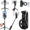 NNBWLMAEE 4-in-1 Multifunctional 360° Rotation Magnetic Selfie Stick, 2025 New Mini Selfie Stick Tripod with Wireless Remote Control, Portable Extendable Phone Travel Stand, Fit All 4.7 to 7 Phones (1PC)