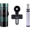 SweAtz Telescopio monoculare Zoom 8-24x30 Binocolo monoculare Telescopio potente Supporto Smartphone con luce (Color : A1)(Color : A4)