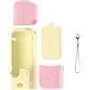 Generico Copertura in silicone per il corpo Per DJI OSMO POCKET3, Copertura protettiva dell'obiettivo di oscuramento del display Accessori per videocamera d'azione gimbal (Giallo Rosa)