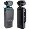 KVBRUI Display for fotocamera tascabile sportiva portatile 4K Videoregistratore WiFi ruotabile a 180° Telecamera di movimento con luce di riempimento incorporata(Black-No Card)