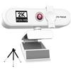 Mealoodiousmusea Webcam per computer con messa a fuoco automatica HD USB online regolabile per PC con microfono cablato di ricambio webcam esterna videocamera bianca 2K