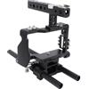 Garsent Stabilizzatore per Gabbia per Fotocamera DSLR Rig con Matte Box Follow Focus, Supporti per Fotografia A6300, Compatibile con Luci e Fotocamere DSLR, Realizzato in Lega di
