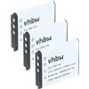 vhbw 3x batteria compatibile con Casio Exilim EX-FC200S, EX-Z2000, EX-FC500S, EX-Z3000, EX-ZR10, EX-Z2300 fotocamera (750mAh, 3,6V, Li-Ion)