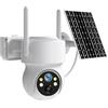 Yhytgbhk Telecamera WiFi PTZ Telecamera IP solare wireless for esterni con zoom 10X Telecamera di videosorveglianza con batteria incorporata in standby prolungato(Camera NO Card)