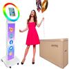 ZLPOWER Cabina fotografica portatile per iPad 10.2 10.9 '' 11 '' 12.9 '' Shell Stand Selfie Station Logo personalizzato Photobooth macchina con anello luminoso rotondo regolabile RGB LED per eventi