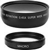 Denash Lente Macro-Angolo 0,45x di Larghezza per L'obiettivo della Fotocamera da 49 Mm, Macro con Angolo Leggero e Durevole, Adatto Alla Fotografia di Paesaggio