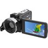 KIMISS Videocamera da 30 MP Videocamera Full HD 1080P con Zoom Digitale 18X 3 Telecomando con Schermo Ruotabile da 0 Pollici per Matrimoni, Viaggi