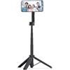 Hamwesh Asta Magnetico per Selfie, Treppiede per Telefono Telescopico in Lega di Alluminio a 4 Sezioni Ultra Portatile con Rotazione a 360° e Inclinazione a 220°, Design Compatto e Pieghevole per la