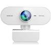 QMKKX Webcam per PC con microfono, 1080p HD Streaming Webcam per PC, Mac, laptop, computer, Plug and Play USB C Web Camera per YouTube, Skype videochiamate, studio, conferenza