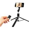 PEAYNOIN Bastone per selfie, lungo 1,7 metri, treppiede per smartphone con telecomando Bluetooth, supporto regolabile per telefono, design pieghevole, adatto per Samsung, Android, Apple e altri
