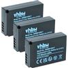 vhbw 3x batteria compatibile con Canon EOS Rebel SL1 fotocamera (650mAh, 7,2V, Li-Ion)