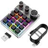 Jectse Tastiera Macro a 16 Tasti e 3 Manopole, Tastiera Programmabile, Tasti Personalizzabili, Facile da Installare e Utilizzare, Ampia compatibilità, per Tastiera TKL portatile. (BLACK)