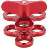 FEICHAO Supporto a braccio per lampada a farfalla a tre fori, compatibile con GoPro SLR Mirrorless Fotografia Attrezzature (rosso)