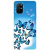 MUTOUREN Cover per Oneplus 8T Custodia in Silicone TPU Trasparenti Ultra Sottile Antigraffio Antiurto Protettivo Case con Pellicola Proteggi Schermo, Farfalle Blu