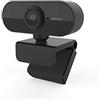VBESTLIFE Webcam 1080P con Microfono, FOV 90°, Fotocamera per Computer Plug & Play per Chiamate Online, Zoom, Team (BLACK)