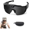 Dujuanus 4K HD Baseball Glasses with Camera, Occhiali da Sole Sport Mini Telecamera, Action Camera Per Escursionismo, Equitazione Attività All'aperto Registrazione (Black-B,128GB)