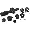 FOCUHUNTER 1-6x24 cannocchiale Ottica Compatto con Copertura Parasole In Rete e Leva Dello Zoom, Mirino con Tubo da 30 mm, Antiurto 1/2 MOA 6 Livelli di Reticolo Rosso Cannocchiale Verde Multi-Coat