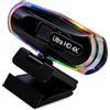PLCPDM Webcam autofocusing 4K nera con luci dinamiche 1080p 60fps / 4K30fp per molteplici piattaforme di streaming fotocamera