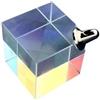 LXXOZ 1Pc Collana con ciondolo a prisma di vetro arcobaleno Cubo luminoso a 6 lati Prismi quadrati Orecchini a bottone di cristallo