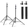 SH CS032 - Treppiede per fotografia, 200 cm, ammortizzato a molla, resistente, con adattatore a vite da 1/4, supporto regolabile per luci a LED da studio, softbox, flash, confezione da 2