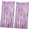 Zerodeko 2 Pezzi Sfondo Antipioggia Rosa 1x2,5 M in Plastica per Decorazioni Feste, Matrimoni e Palcoscenici, da Parete Portatile per Compleanni e Festival
