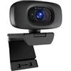 TIEOAXFT Webcam USB 4K con messa a fuoco automatica, copertura for la privacy, treppiede e tipo C: videocamera Play for videochiamate, streaming giochi