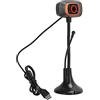 Plyisty Webcam, Fotocamera per Computer, Webcam USB per PC con Luce di Riempimento, Microfono Esterno, 640 X 480 Pixel, Rotazione di 360 Gradi, Fotocamera Web Video Professionale per