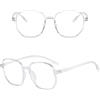 Sonew Occhiali con Blocco Luce Poligono Trasparenti Leggeri Unisex Compatible with Accessorio Moda Silicone per PC Uomo