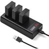 Andoer Batteria di ricambio LP-E10, caricatore a 3 slot con 3 batterie 2300 mAh compatibile con Canon EOS Rebel T3/T5/T6/T7/T100 Kiss X50/X70/X80/X90/ Fotocamere Digitali