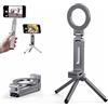 IGYUZJG Treppiede magnetico per iPhone, supporto magnetico pieghevole in ABS, supporto da tavolo pieghevole e rotante a 360°, tascabile, universale, con anello in metallo, per Android (grigio)