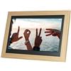 UsmAsk Spacmirrors Cornice Digitale, Cornice Digitale in Legno da 10,5 Pollici, Display LED HD ad Alta Risoluzione 1280 * 720 Sfondo Musica Video Immagine Calendario Orologio, con Telecomando (Legno 10.5)