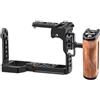 ZHFGJKSO Gabbia for fotocamera con manico in legno compatibile con Sony FX3 FX30, telaio in lega di alluminio(FX3 FX30 Cage Kit2)