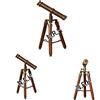Nautical Replica Hub Telescopio Marittimo Vintage Ottone Antico Con Treppiede In Legno Stand
