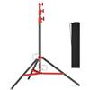 soonpho Heavy Duty Light Stand 280 cm Tutto Metallo Treppiede Stand Carico massimo: 10 kg di pressione dell'aria Buffer Fotografia Light Stand con 1/4 a 3/8 vite adattatore per strobo, anello luce