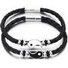 COOLSTEELANDBEYOND Coppie Yin Yang Bracciali, Amanti Pelle Braccialetto, Il Suo e La Sua Spirituale Boho Gioielli, Amicizia