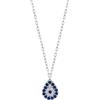 MYSTIC JEWELS - Collana in argento Sterling 925 con zirconi, ciondolo a forma di occhio turco, per buona fortuna, minimalista, 40 + 5 cm, Zirconia cubica, Zirconia cubica