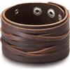 COOLSTEELANDBEYOND Multi-Strand, Uomo Braccialetto di Cuoio, Cuoio Fascia di Polso, Bracciale Pelle Marrone, con Bottoni a Pressione
