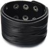COOLSTEELANDBEYOND Multi-Strand, Uomo Braccialetto di Cuoio, Cuoio Fascia di Polso, Bracciale Vera Pelle Nera, con Bottoni a Pressione