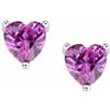 Amen Orecchini in argento 925 della collezione San Valentino 2024 con zirconi fucsia taglio cuore colore rodio 6 mm
