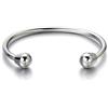 COOLSTEELANDBEYOND Elastico Regolabile Braccialetto del Polsino, Bracciale da Uomo Donna, Acciaio Inossidabile