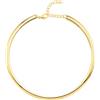 COOLSTEELANDBEYOND Girocollo Minimalista Dorato per Donna, Design Lineare a Collare, Gioiello Moderno Lucido