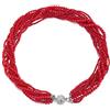 COOLSTEELANDBEYOND Statement Pendente Multi Strati Perline Cristallo Intrecciato Catena Girocollo Choker Fermoir Magnétique